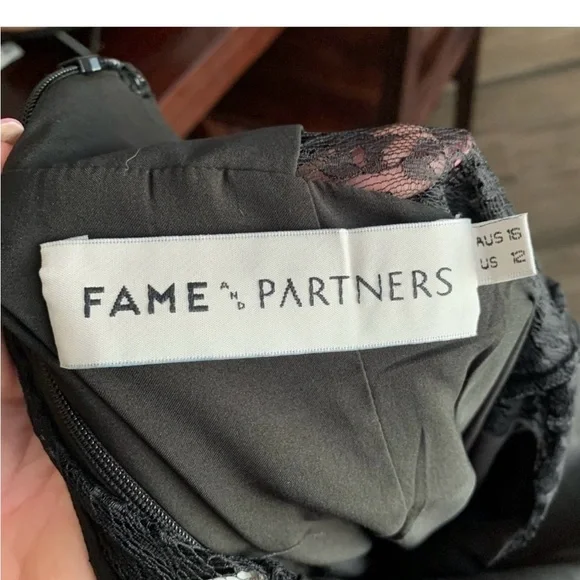 Fame and Partners Black Lace Panel Maxi Dress